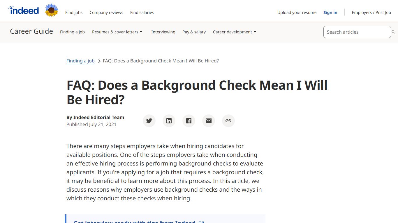 FAQ: Does a Background Check Mean I Will Be Hired?